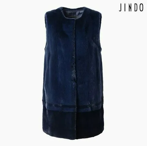 [진도모피]라운드 네크라인 밍크 휘메일 베스트(HFVC22) +할인쿠폰