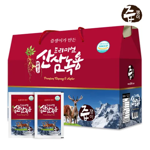 [즙쟁이]배양근산삼 녹용즙 1박스 30포 녹용 녹용진액