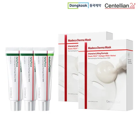 [리프팅 패키지]동국제약 센텔리안24 마데카크림 시즌8 에이징 포커스 50ml x 3 + 마스크팩 x 2박스 (20매)