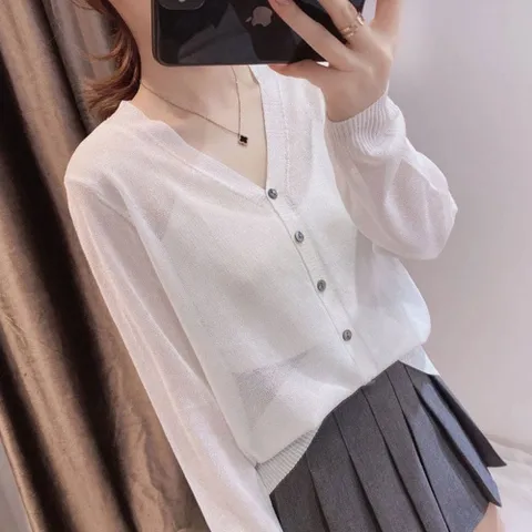 가디건 카디건 CD 아우터 여성 파스텔 시스루 브이넥 얇은 5컬러 여름 +할인쿠폰