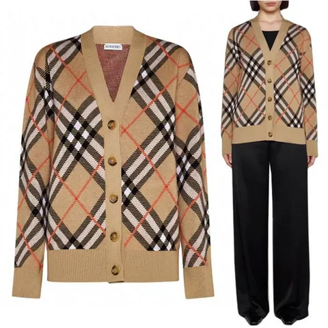 버버리 체크 울 블렌드 여성 가디건 8093491 B9368 +할인쿠폰