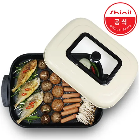 신일 전기그릴 SPP-1600KB 다이아몬드코팅 대형 잔치팬 전기후라이팬