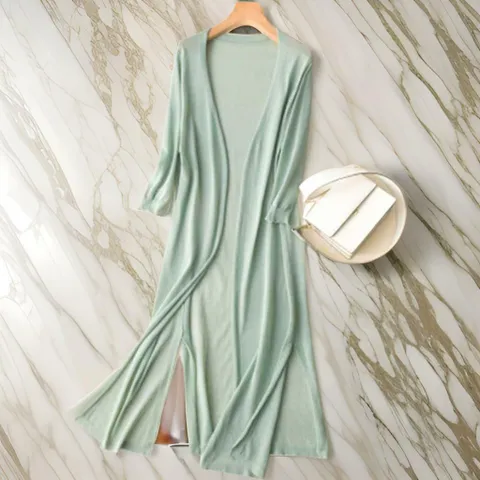 여자 외투 오픈형 비침 봄여름 롱 가디건