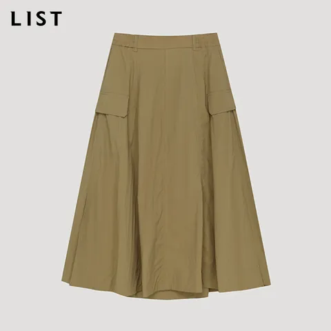 [본사직영] 리스트 신상 뒷 밴딩 코튼 혼방 플레어 스커트_TWWSKP62100_DB +할인쿠폰