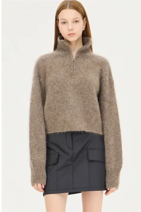 [현대백화점] 시슬리 모헤어 블렌드 하프 집업 니트 SAKPC2561