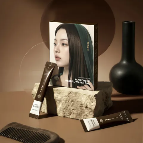 리아비책 한방 셀프 천연 새치 커버 순한 물염색약 4회분 다크브라운 10g x 4ea