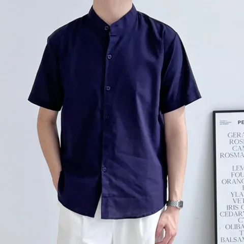 남방 셔츠 심플 클래식 디자인 린넨 반팔 남자 +할인쿠폰