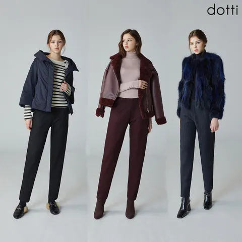 [도티 dotti] 도티 플리츠 기모 본딩 팬츠 여성 3종 (PGBW)