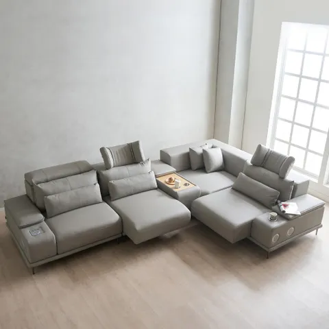 알토 모션소파 리클라이너 5인용 코너형 천연면피소가죽 고급형 (콘솔박스 일반형 포함) +할인쿠폰