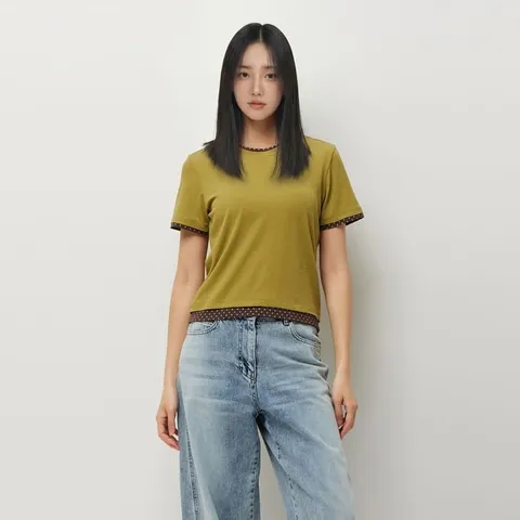 [본사 공식] 슈가 도트 배색 티셔츠_SATS50631OL +할인쿠폰