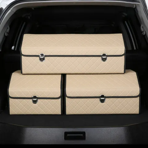 차량용 트렁크 정리함 다용도 접이식 자동차 수납함 베이지 L사이즈 A756