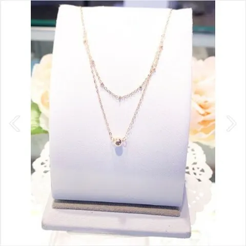 [현대백화점] 미니골드 14K 베이직 두줄 민볼 목걸이 NNKM4353