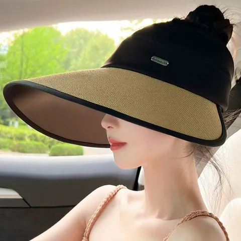 홀리지 리카르 UV 햇빛 차단 밀짚 와이드 선캡 바캉스 모자 +할인쿠폰