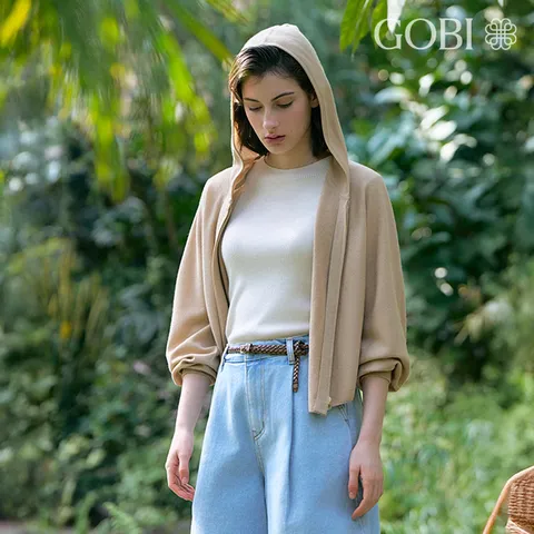 [온라인한정컬러]고비(GOBI) 실크 캐시미어 돌먼 후드 집업 - 현대Hmall