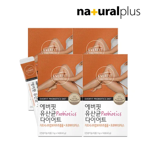 [에버핏] 유산균 다이어트 14포 4박스(8주분) / 모유유래유산균 가르시니아