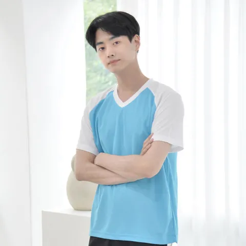 아트박스/두두 교복몰 [쿨론원단] 기본 나그랑 브이넥 티셔츠 5컬러