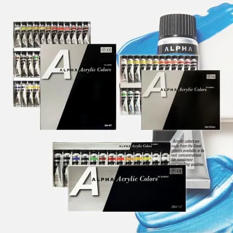 아트박스/한가람문구 알파 실버 아크릴 물감 세트 20ml 13색