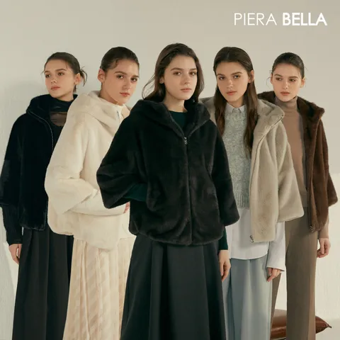 [론칭가 59900원]피에라벨라 FAUX 밍크 하프 후드 자켓 - 현대Hmall