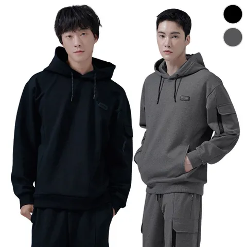 [체이스컬트] 소매 POCKET 기모 후드 T-SHIRT/2Color +할인쿠폰