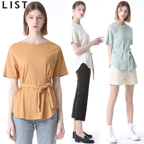 [리스트(LIST)] 도로시 탈부착 벨트 코튼 티셔츠 (택가격:138000원)