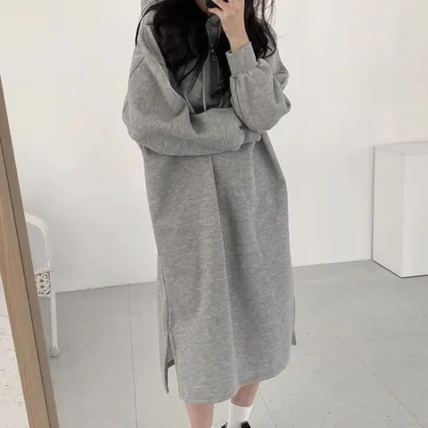 여자 캐주얼 오버핏 후드 심플 무지 롱 원피스 SDW-OPA-SUC0143-R1 +할인쿠폰