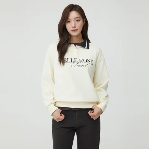 [현대백화점] [플라스틱아일랜드] 배색카라 맨투맨 티셔츠 (PR4CL081) +할인쿠폰