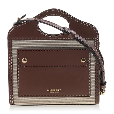 [버버리] 여성 투톤 캔버스 레더 미니 포켓 백 8052898 LS MICRO POCKET BAG A1395 +할인쿠폰