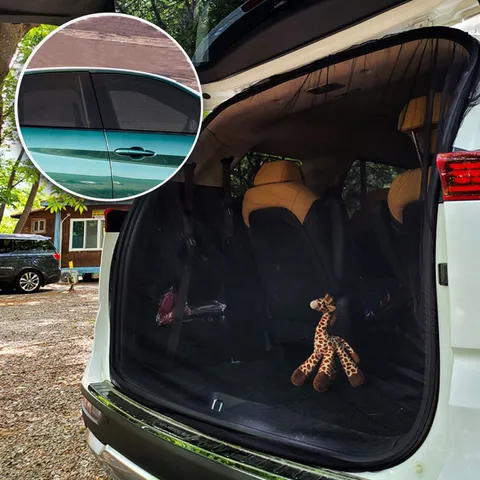 차량 트렁크 모기장(블랙)+커버모기장4p 캠핑 차박 모기장 방충망 SUV 야외 창문 모기 벌레 해충