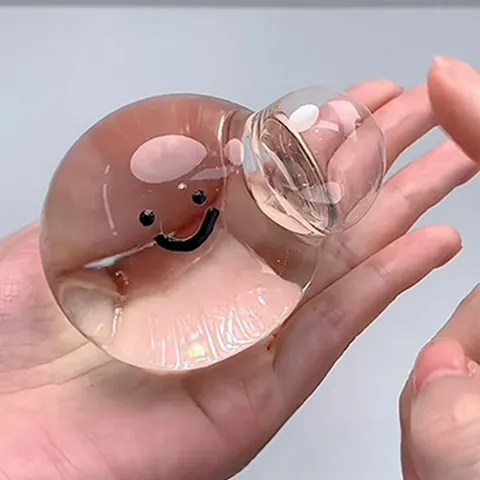 퍼주는 사장님 스마일 물방울 버블 말랑이 슬랑이 슬라임 주사기 덤