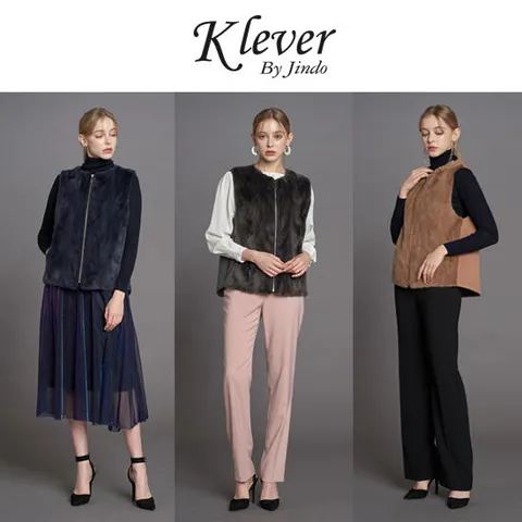 [진도 Klever] 집업 콤비 유색 밍크 베스트(K4W2MV01_)