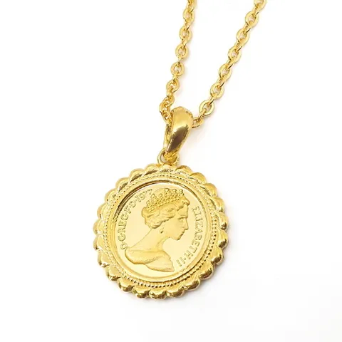 [골드리카]순금 엘리자베스 여왕코인 목걸이 15g+18k잠금(99.9%)
