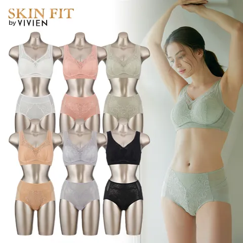비비안 스킨핏 런닝형 히든커버 노와이어 브라팬티세트 12종 - 현대Hmall
