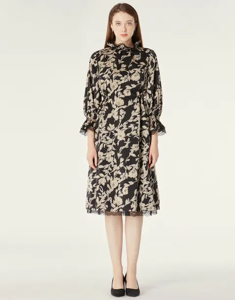 [현대백화점] [손정완] 레이스 셔링 프린팅 원피스 ZOP3333040