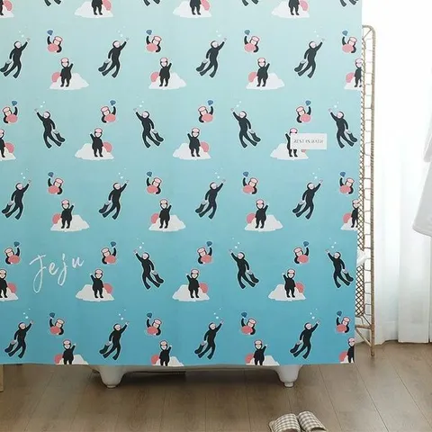 제이라이프 제주 애월 국내 제작 욕실 방수 패브릭 샤워 커튼