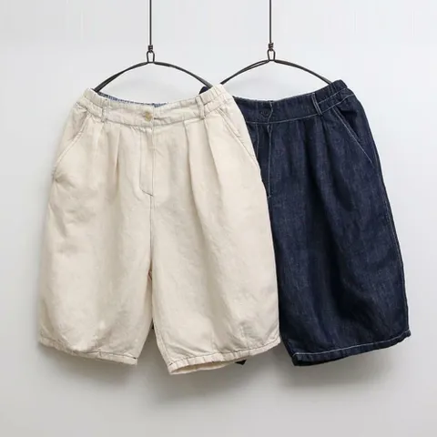 여자 여름 쿨 린넨 코튼 베이직 데일리 쇼츠 반바지