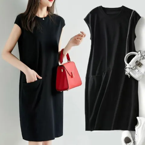 원피스 OPS 드레스 시원한 쿨 외출 복 주머니포인트 롱치마 여름