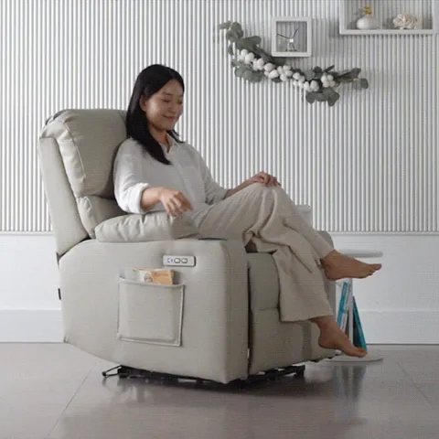 리슨 전동 1인용 리클라이너 에어레더 1인소파의자 안락체어/착불배송