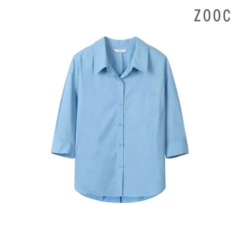 [ZOOC] 루즈핏 7부 소매 셔츠 BL_V252MSC946 +할인쿠폰