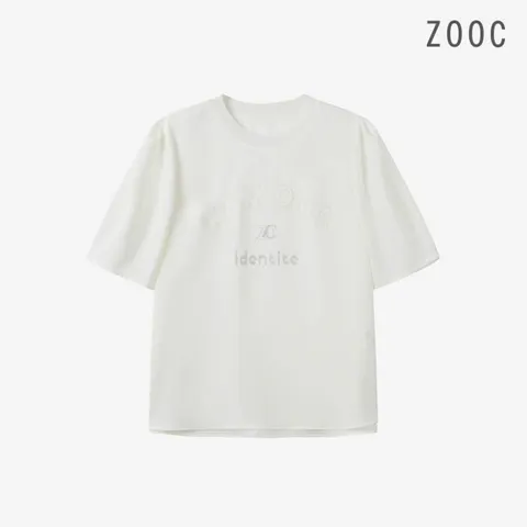 [ZOOC] 레터링 라운드넥 블라우스 CR_V252MSC937 +할인쿠폰