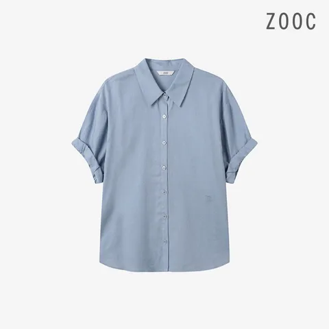 [ZOOC] 소매 롤업 카라넥 셔츠 BL_V252MSC931 +할인쿠폰