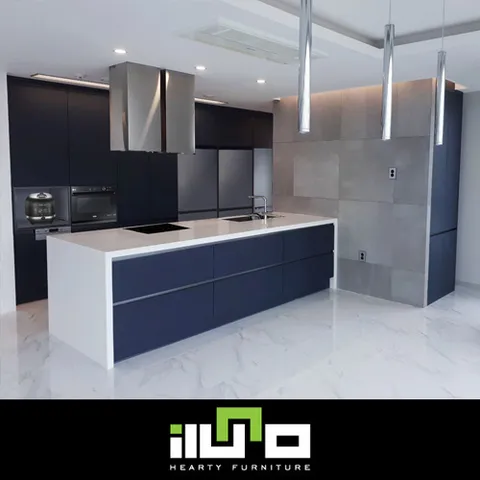 일루노 시스템 부엌 가구 씽크대_발트 블루 PET 도어_ 1.5 M - 현대Hmall