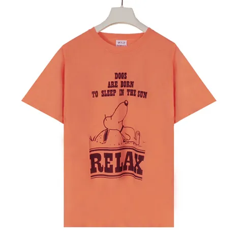 와일드동키 스누피 프린트 릴렉스드 티셔츠 T-RELAX ESWORA ORANGE [WDC012]
