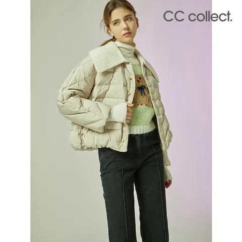 [CC콜렉트] 탈부착 니트카라 숏 구스다운 BE_C234PSG801