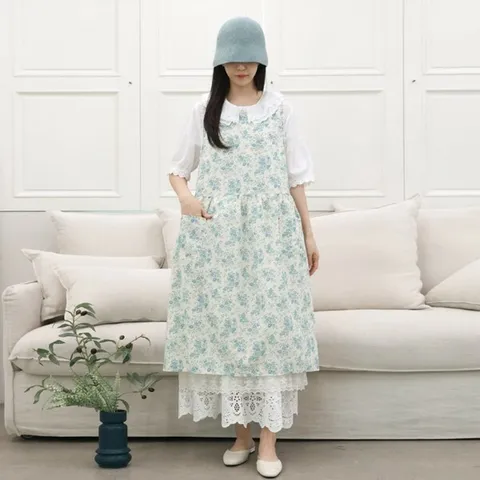 [하프클럽/다잇템]여자 슬리브리스 레이어드 SS 마원단 원피스