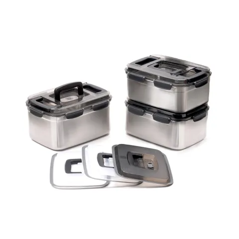 [100%국내생산★포스코304스테인레스]특허받은 더스텐 메탈 누름독 김장 3종세트(7리터+8리터+10리터(누름판2+진공판1))