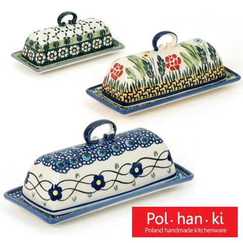 [폴핸키-유럽 핸드메이드 도자기][polhanki] 폴란드그릇 - 커버드 직사각버터디쉬