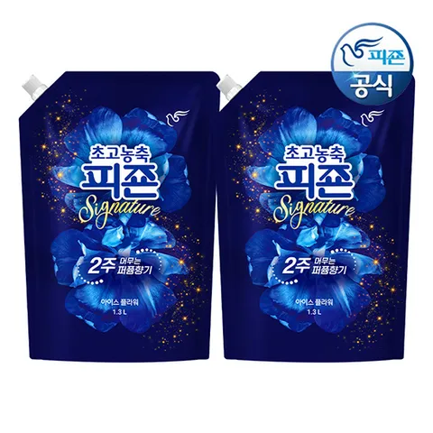 피죤 초고농축 섬유유연제 시그니처 아이스플라워 1.3L 리필 x 2개