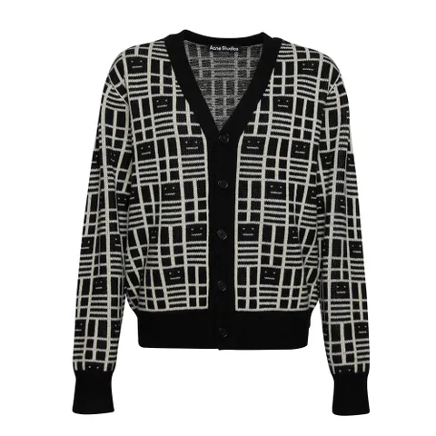 [아크네스튜디오] 23SS 페이스 로고 브이넥 가디건 블랙 C60065 900