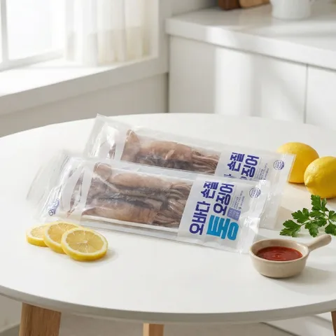 (100%국내산) 오바다 국내산 손질 통오징어 280g x 7팩 총 14미 (팩당 2미)