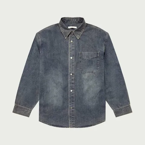 [행텐](모다대전)10540-020-810-10-295남성 루즈핏 원 포켓 데님 셔츠(-dj) +할인쿠폰